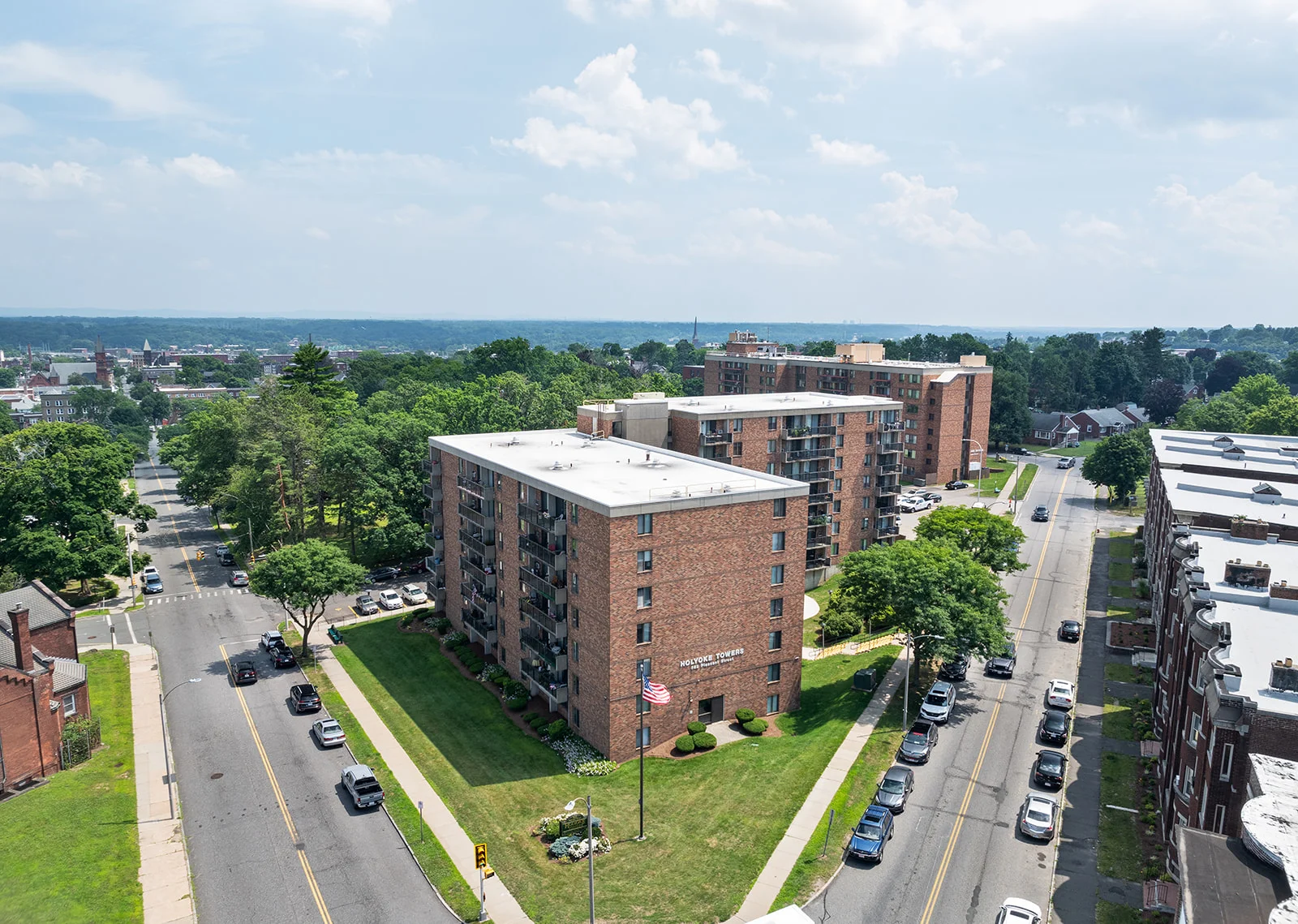 Holyoke Towers building exterior aerial